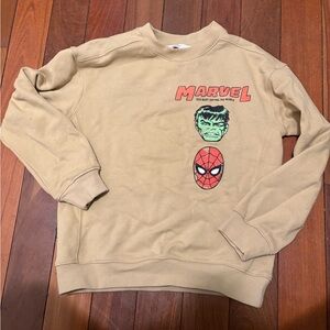 H&M boys Marvel Beige Sweater sz 8/10 good condition